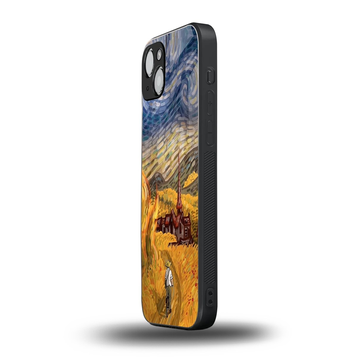 Starry Ride iphone 14 plus mobile cover | shockproof glass phone case