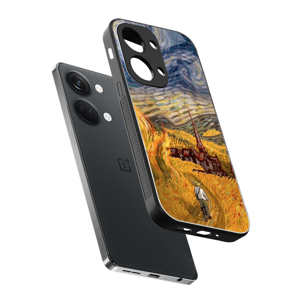 Starry Ride sleek oneplus nord 3 cover with tempered glass back and TPU edges