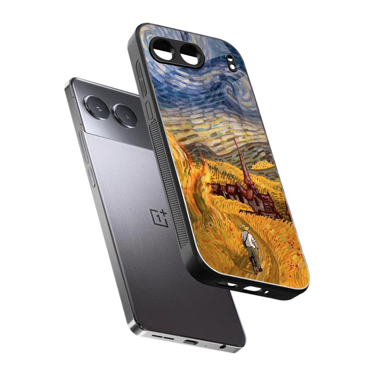 Starry Ride sleek oneplus nord 4 cover with tempered glass back and TPU edges