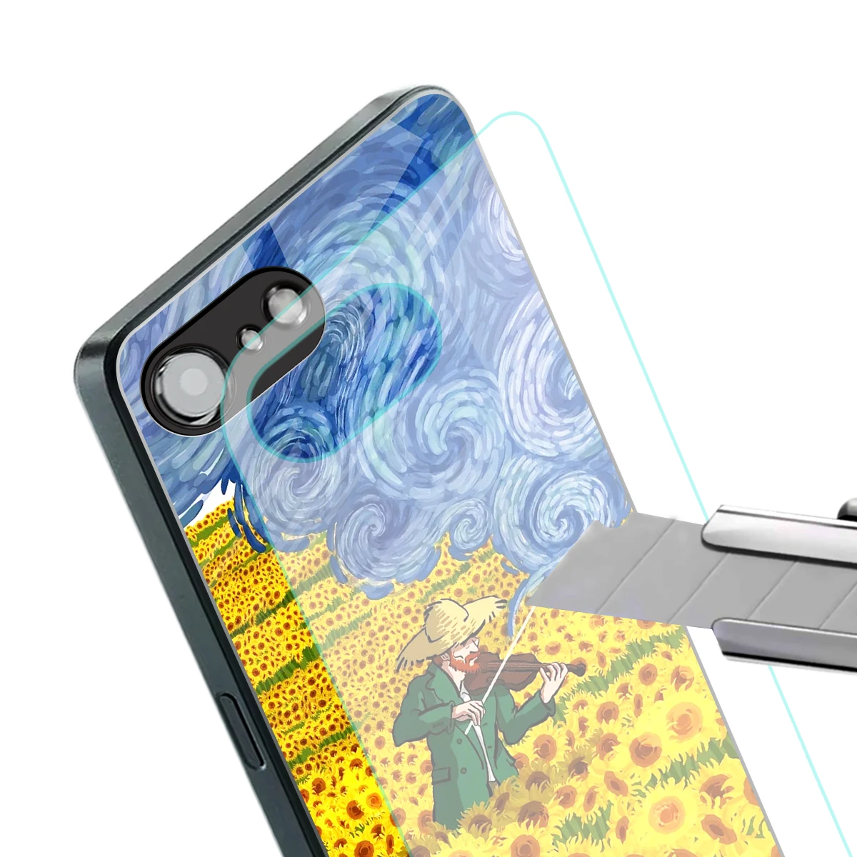 Starry Strings stylish phone case for iphone 16e | glossy glass and slim fit