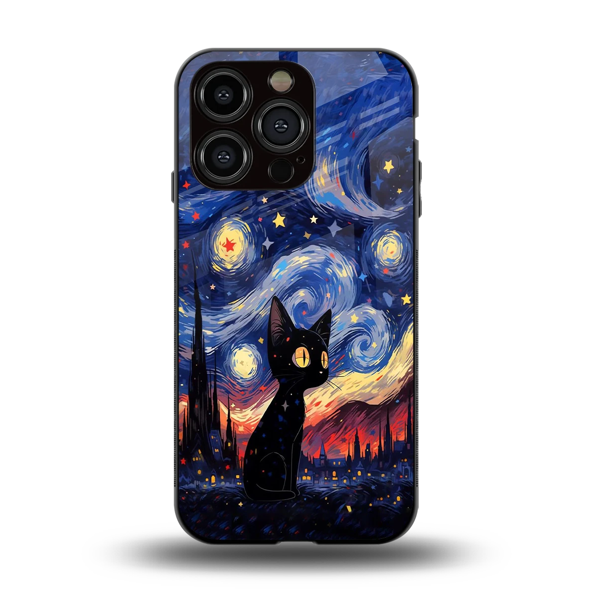 Starry Whiskers back phone cover | glass case for iphone 13 pro