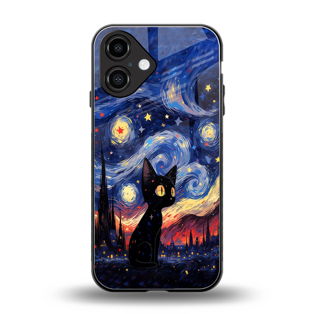 Starry Whiskers back phone cover | glass case for iphone 16