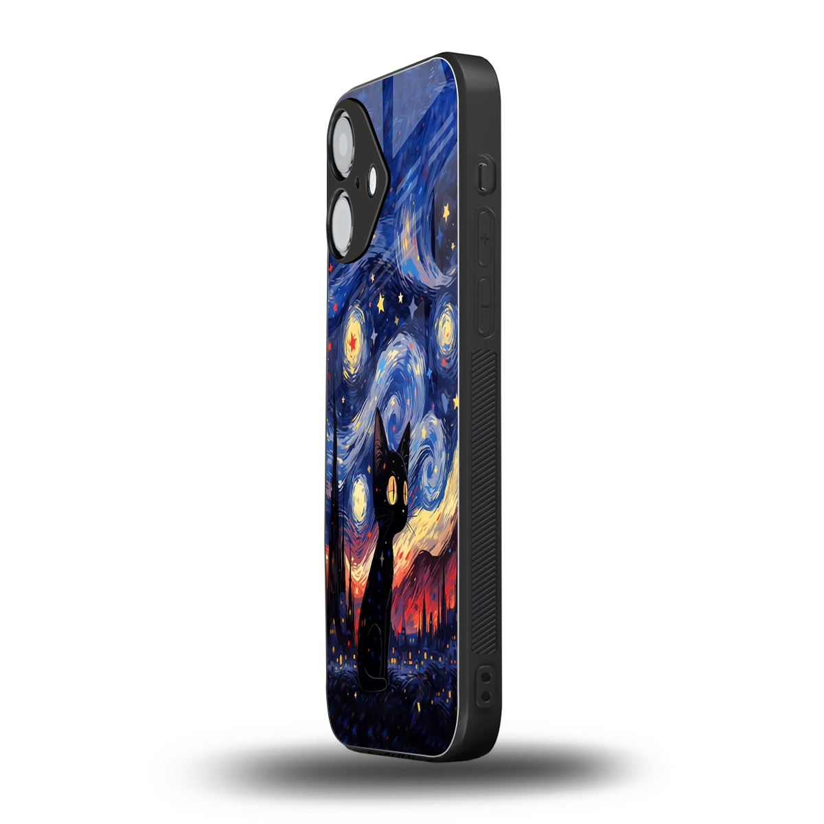 Starry Whiskers iPhone 16 mobile cover | shockproof glass phone case