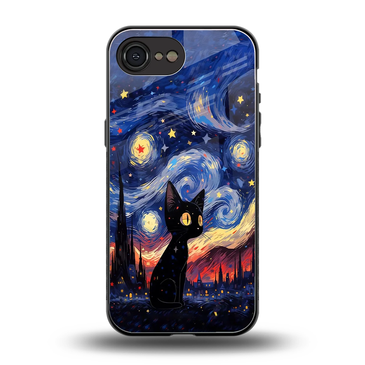 Starry Whiskers back phone cover | glass case for iphone 16e