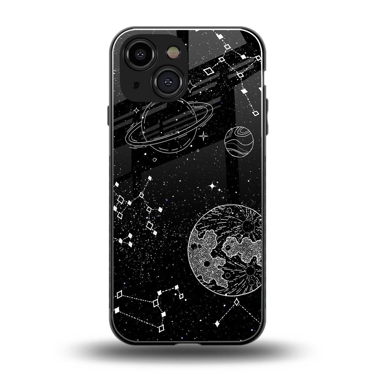 Stellar Voyage back phone cover | glass case for iphone 13 mini