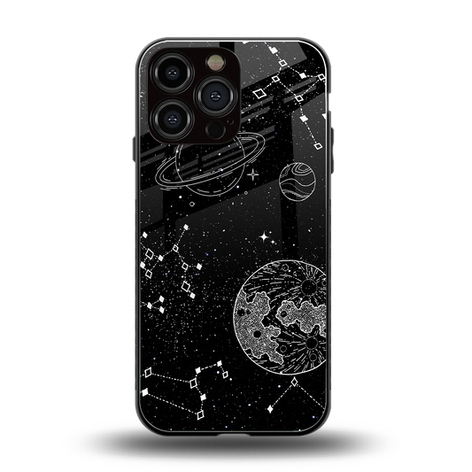 Stellar Voyage back phone cover | glass case for iphone 14 pro max