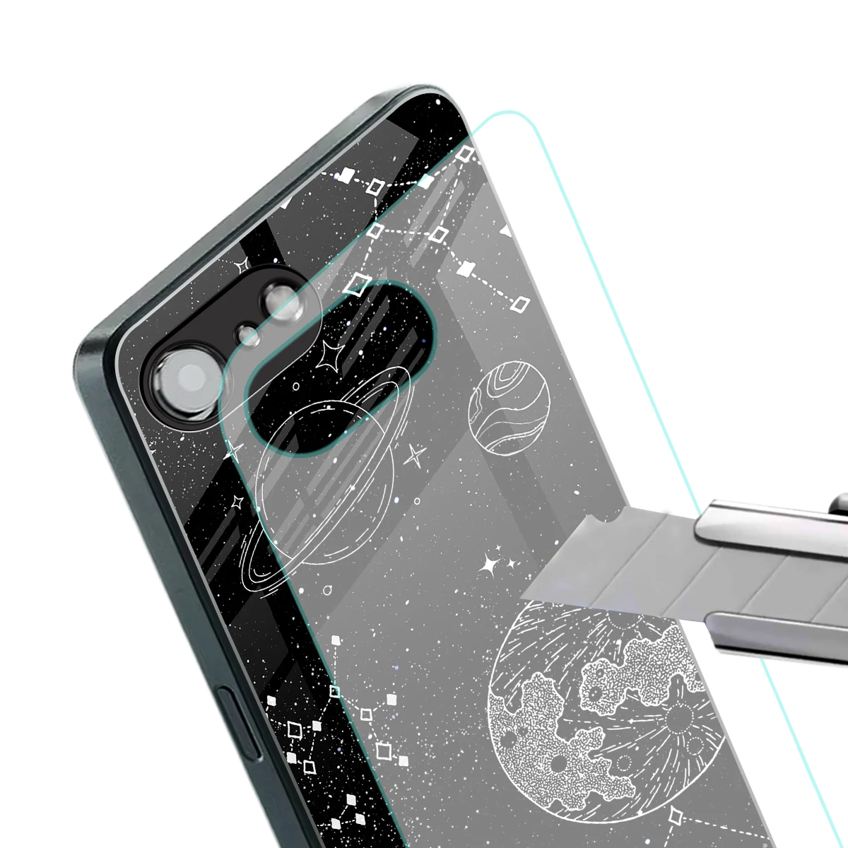 Stellar Voyage stylish phone case for iphone 16e | glossy glass and slim fit