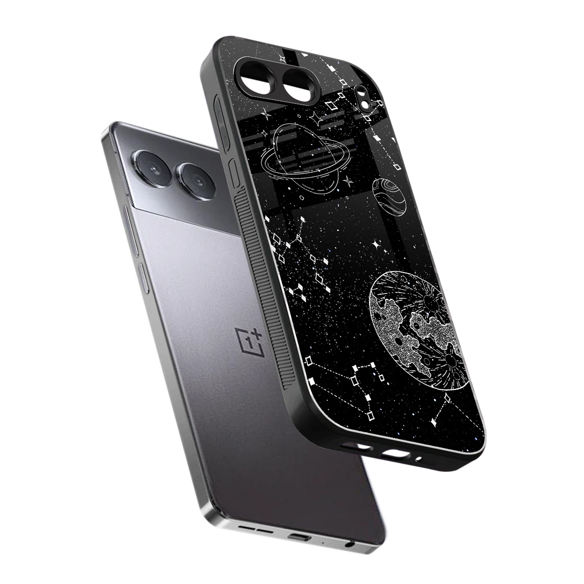 Stellar Voyage sleek oneplus nord 4 cover with tempered glass back and TPU edges