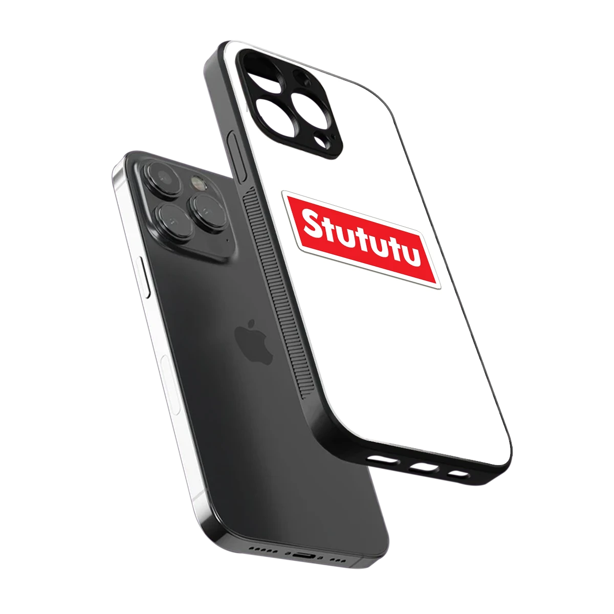 Stututu sleek iphone 13 pro cover with tempered glass back and TPU edges