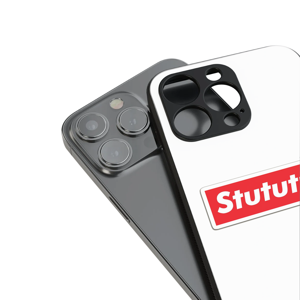 Stututu stylish phone case for iPhone 16 | glossy glass and slim fit