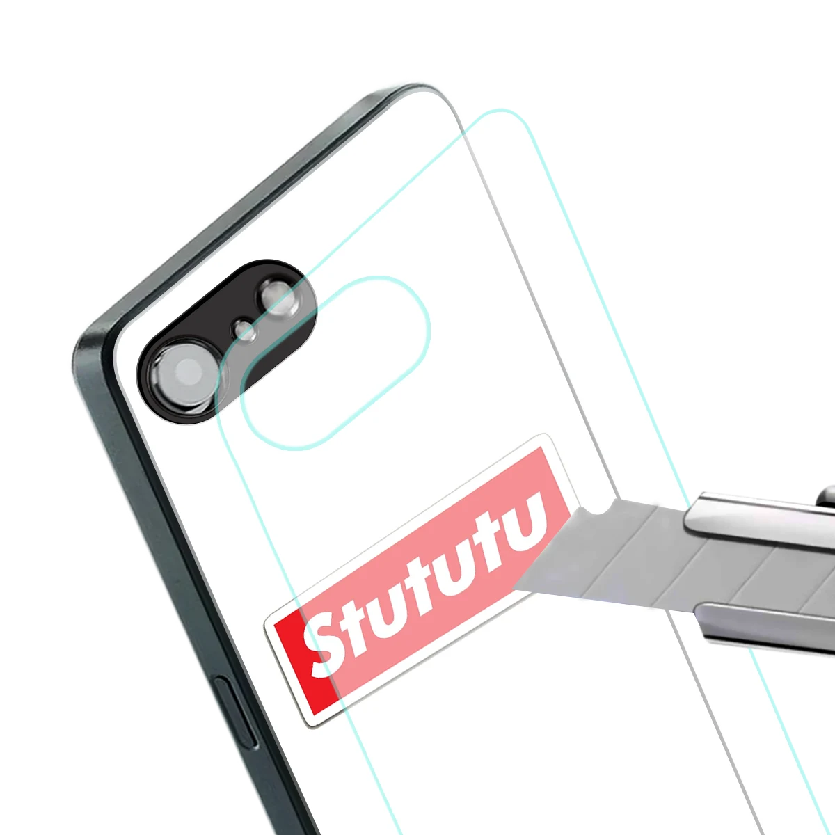 Stututu stylish phone case for iphone 16e | glossy glass and slim fit