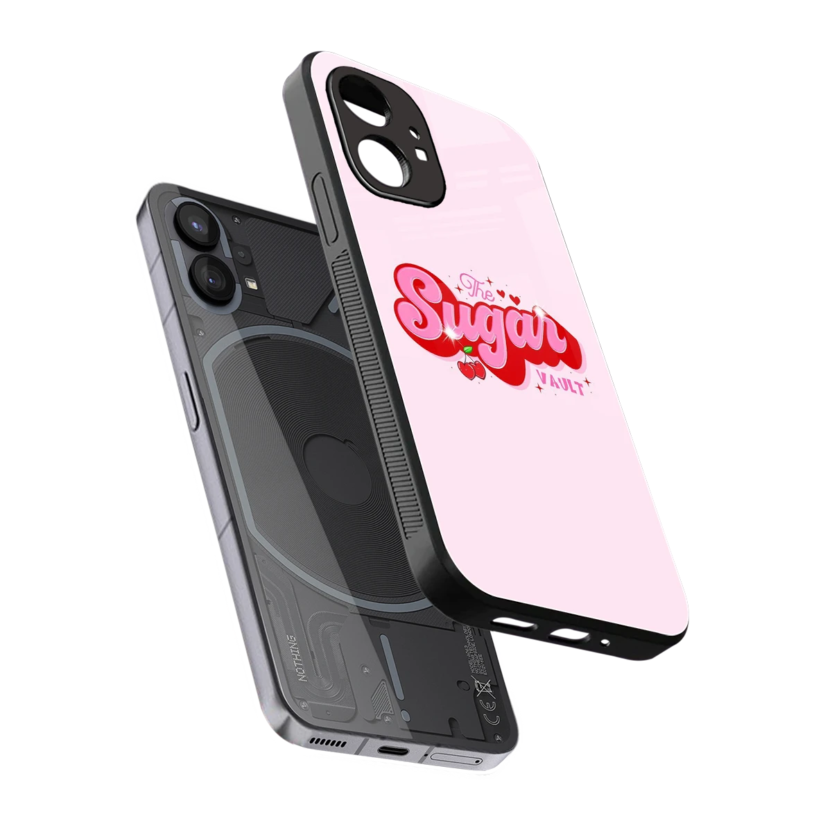 Sugar Vault sleek nothing phone 1 cover with tempered glass back and TPU edges
