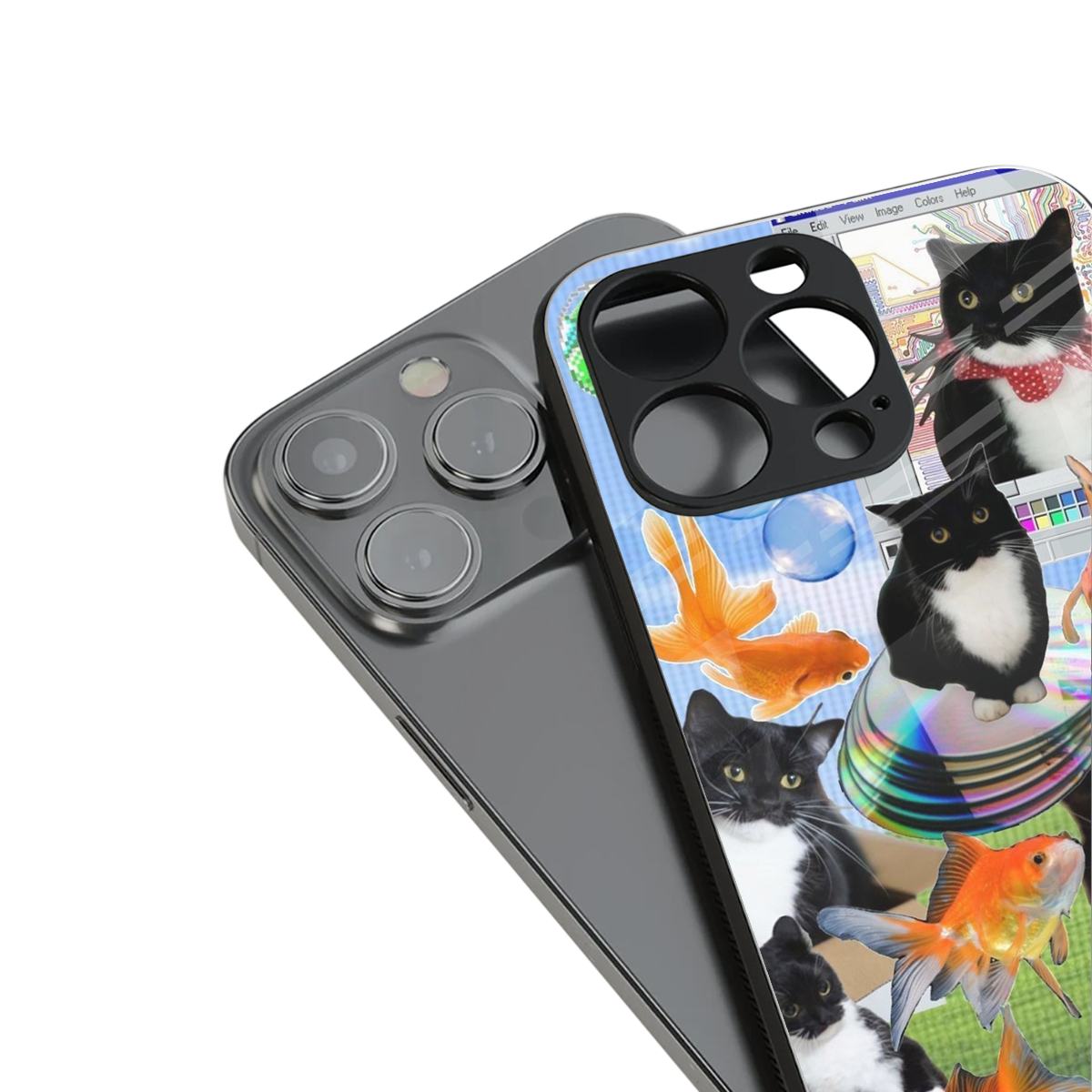 Techno Kitties Phone Case for Iphone 16 | Glass Case