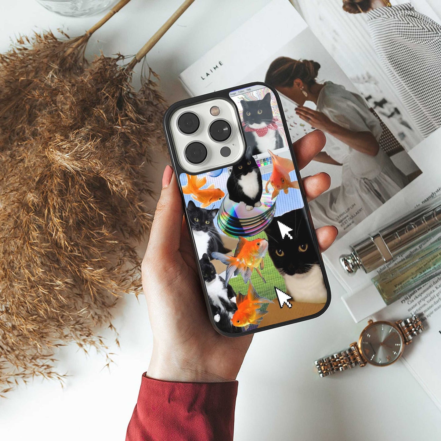 Techno Kitties Phone Case for Iphone 16 | Glass Case