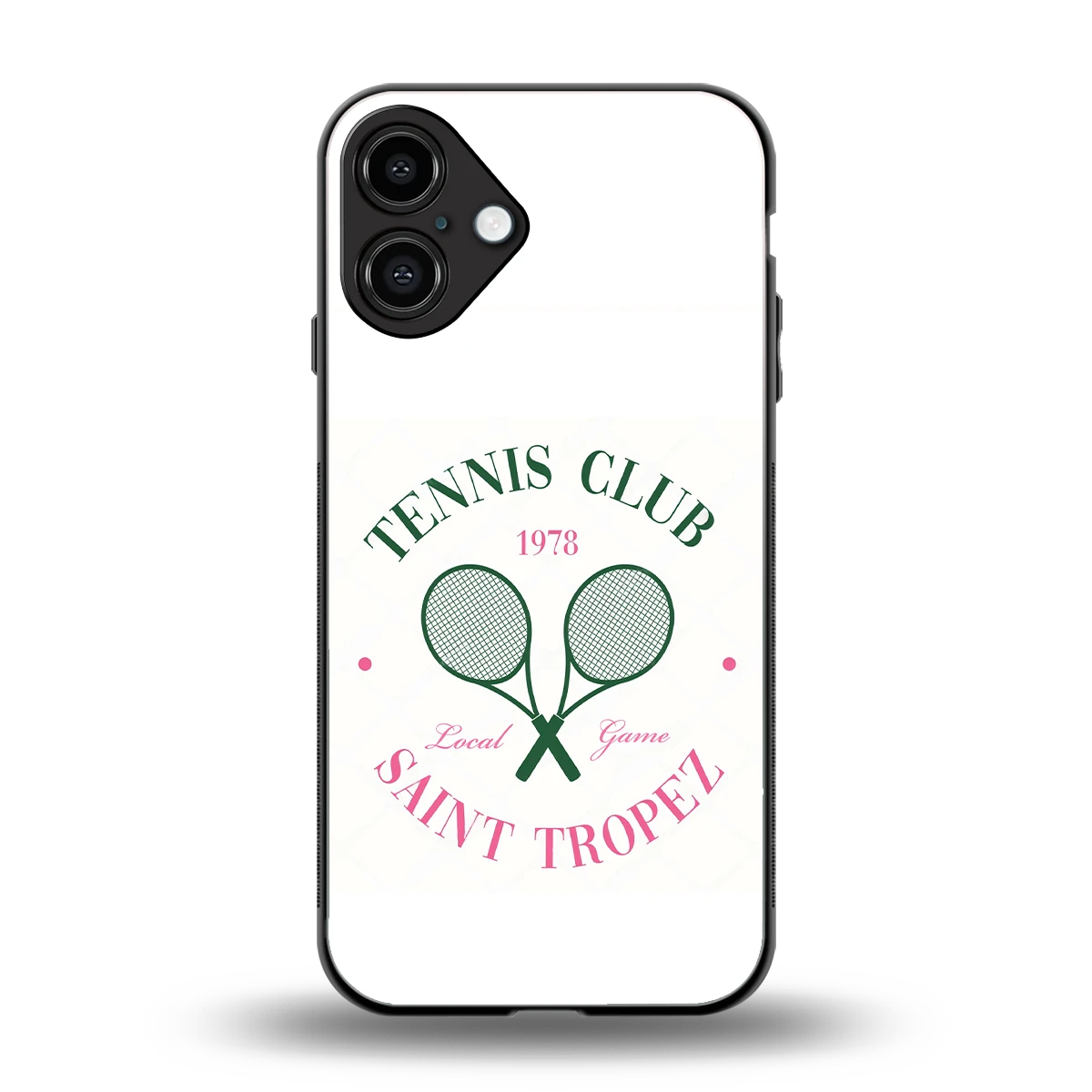 Tennis Club back phone cover | glass case for iphone 16 plus