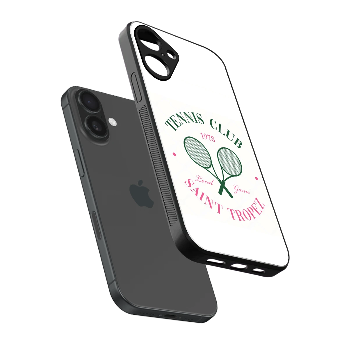 Tennis Club sleek iphone 16 plus cover with tempered glass back and TPU edges