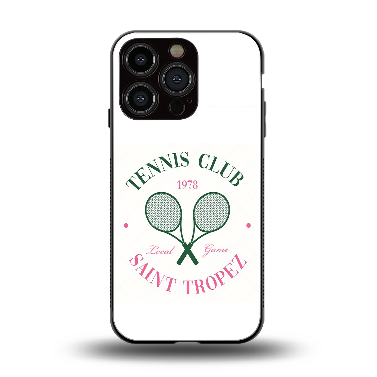 Tennis Club back phone cover | glass case for iphone 16 pro