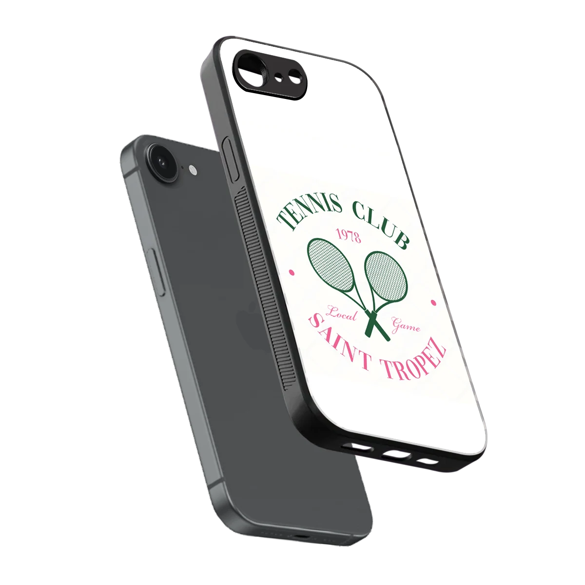Tennis Club sleek iphone 16e cover with tempered glass back and TPU edges