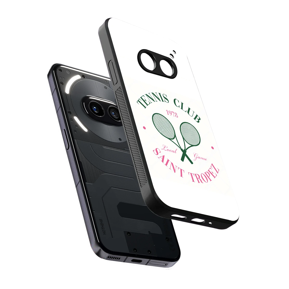 Tennis Club sleek nothing phone 2a cover with tempered glass back and TPU edges