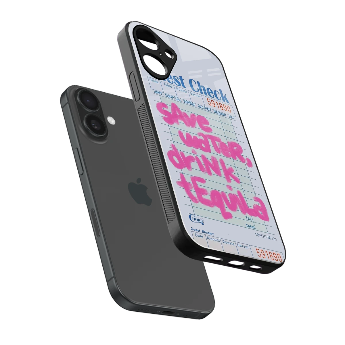 Tequila Tales sleek iphone 16 plus cover with tempered glass back and TPU edges