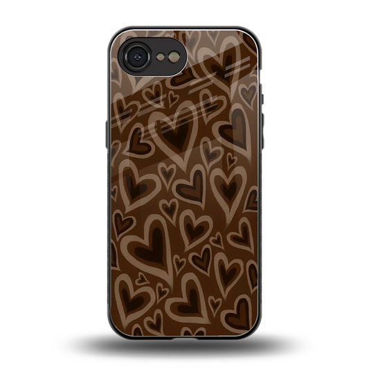 Toasty Brown Hearts back phone cover | glass case for iphone 16e