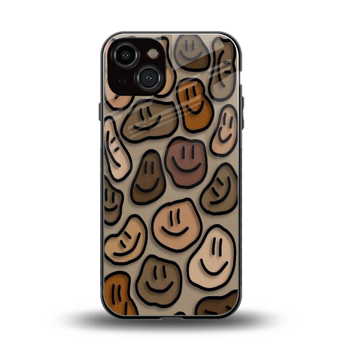 Toasty Brown Smileys back phone cover | glass case for iphone 13