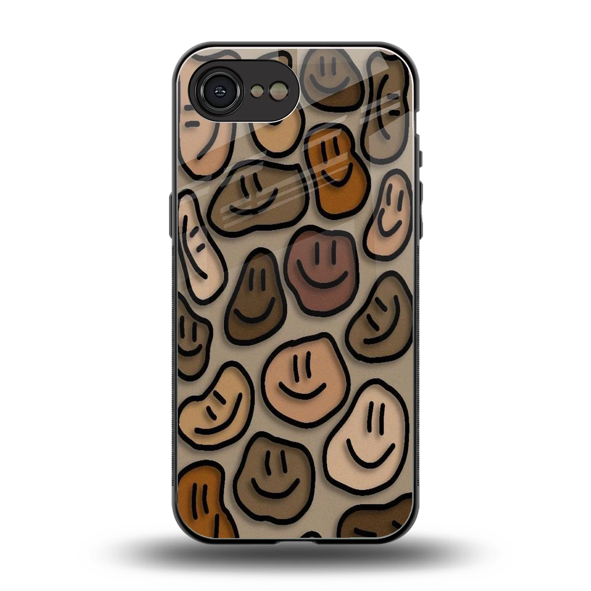 Toasty Brown Smileys back phone cover | glass case for iphone 16e