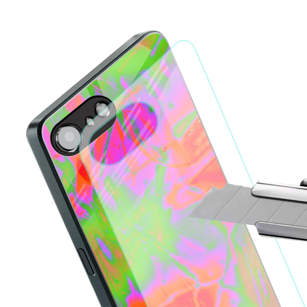 Triple Glow stylish phone case for iphone 16e | glossy glass and slim fit