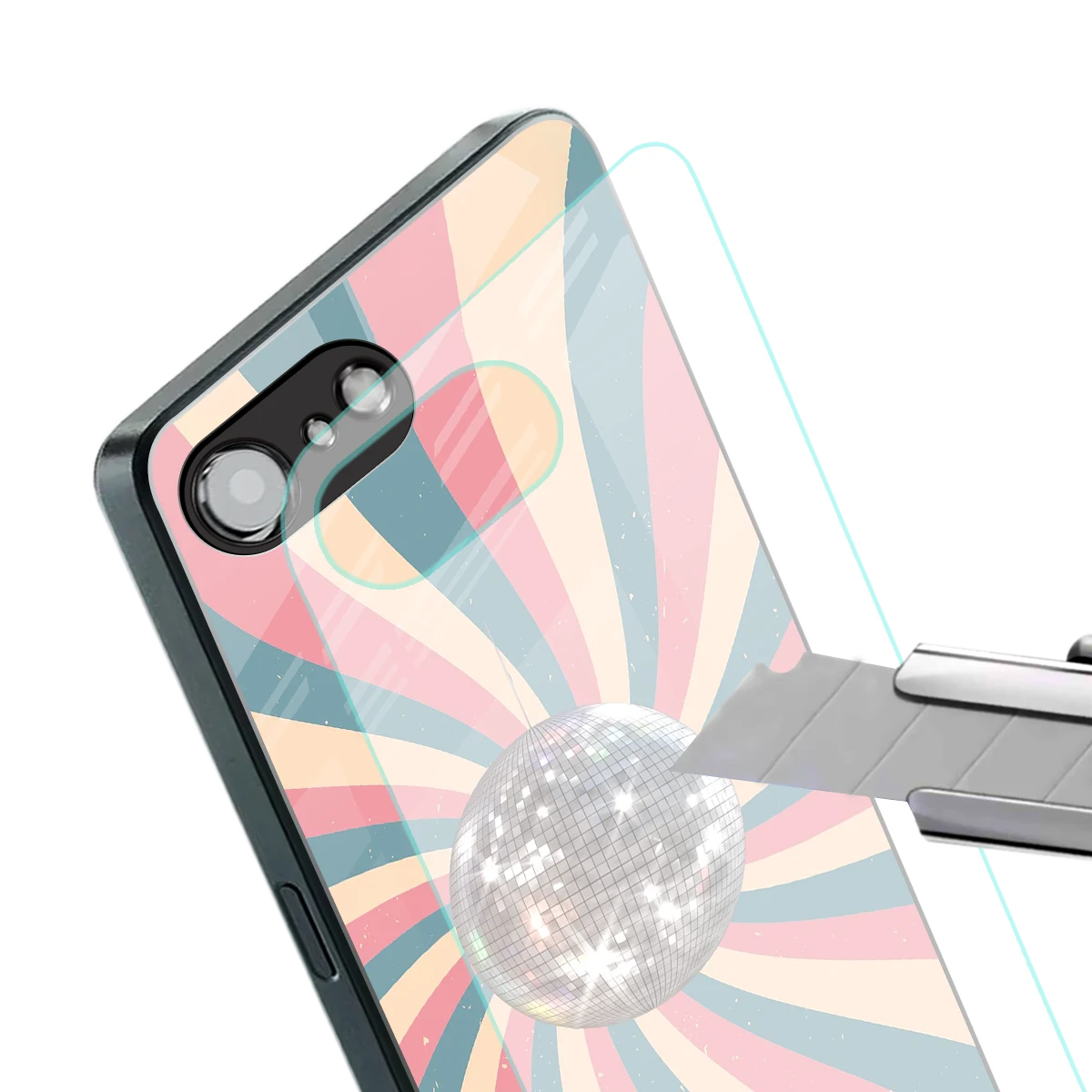 Trippy Disco stylish phone case for iphone 16e | glossy glass and slim fit