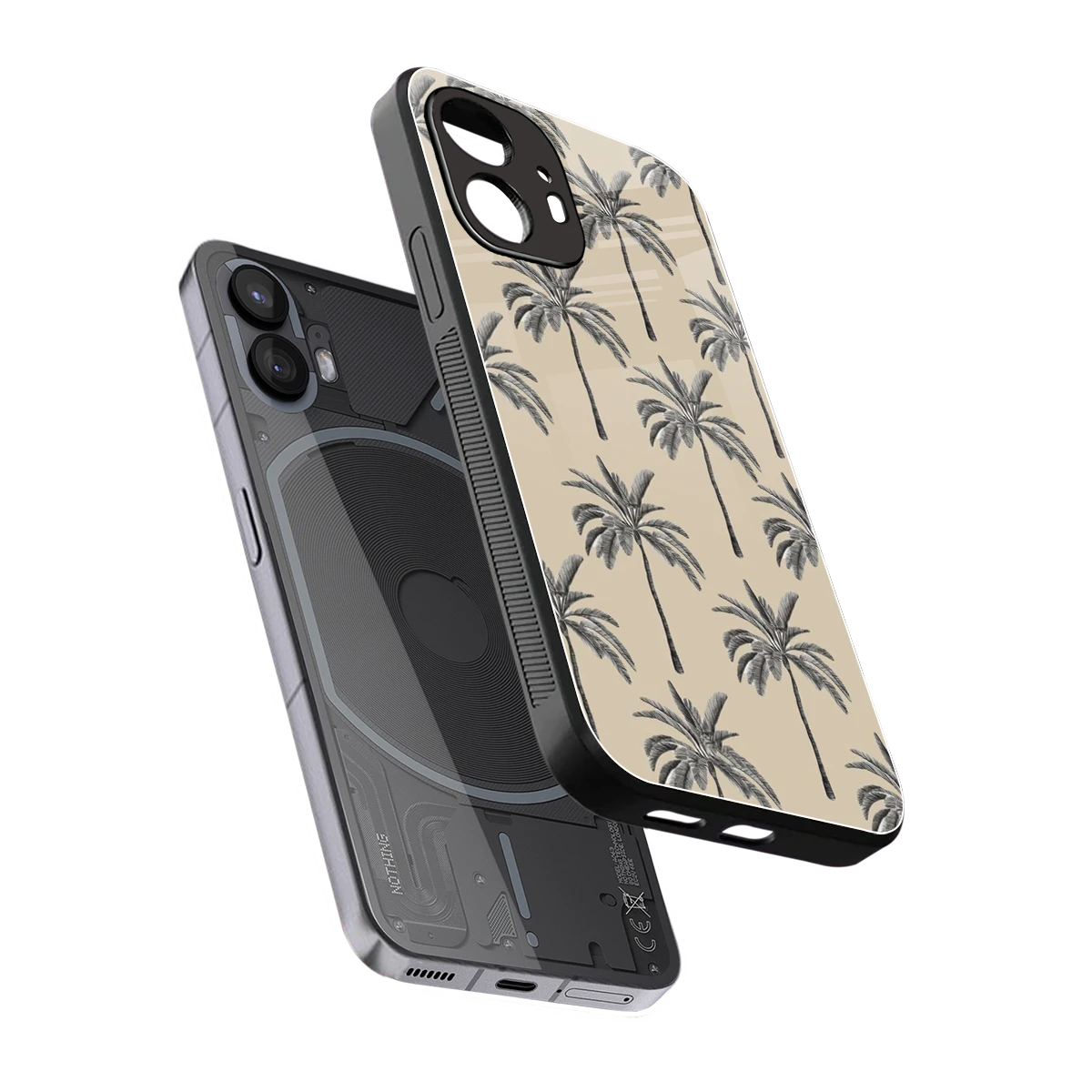 Tropical Luxe sleek nothing phone 2 cover with tempered glass back and TPU edges