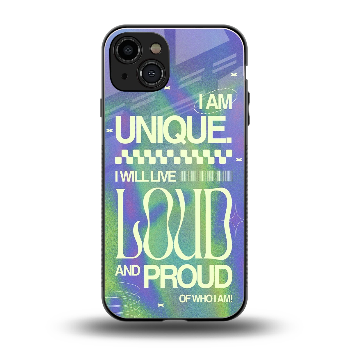 Uniquely Me back phone cover | glass case for iphone 15