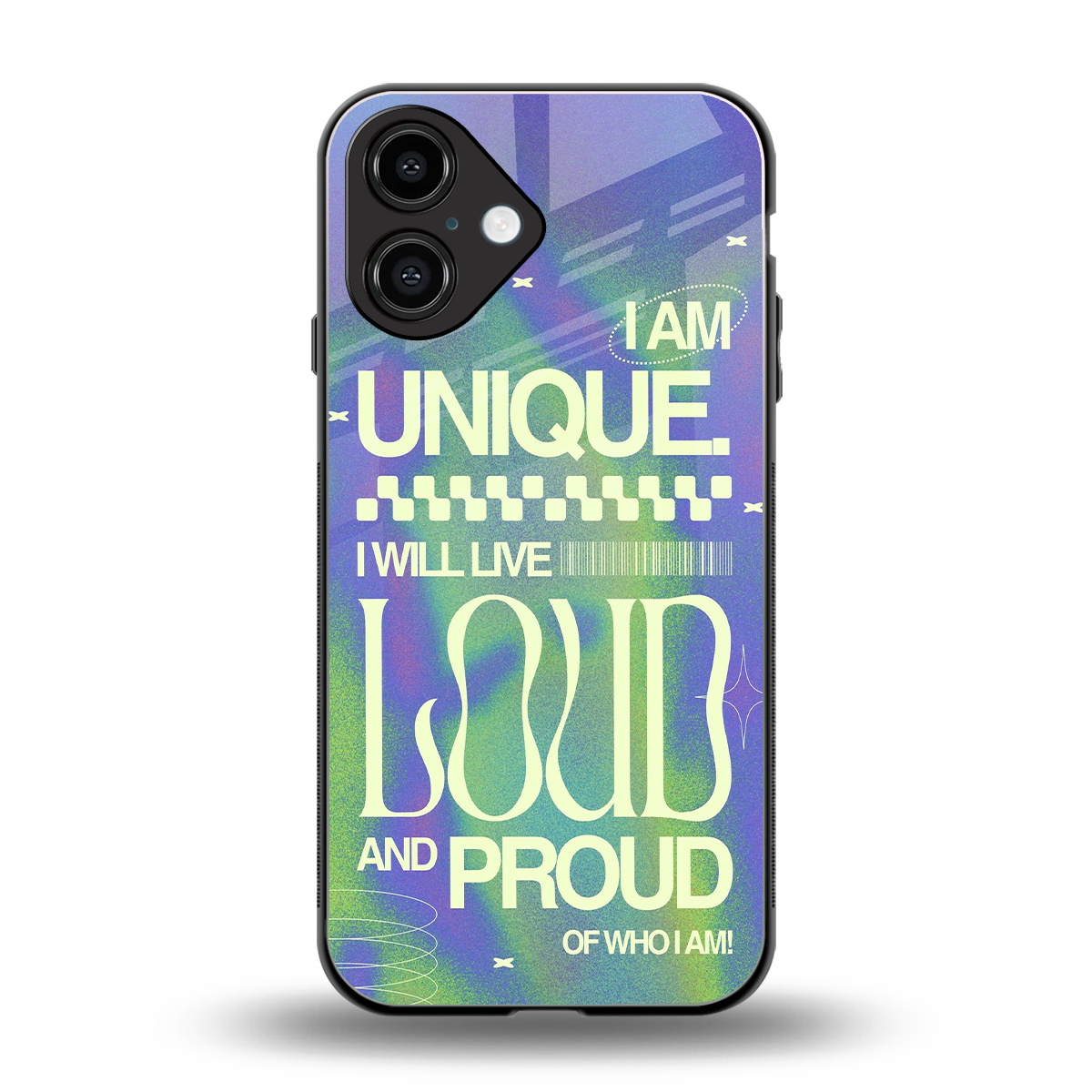 Uniquely Me back phone cover | glass case for iphone 16
