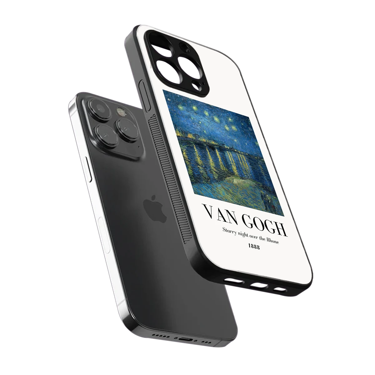 Van Gogh 1888 sleek iphone 15 pro cover with tempered glass back and TPU edges