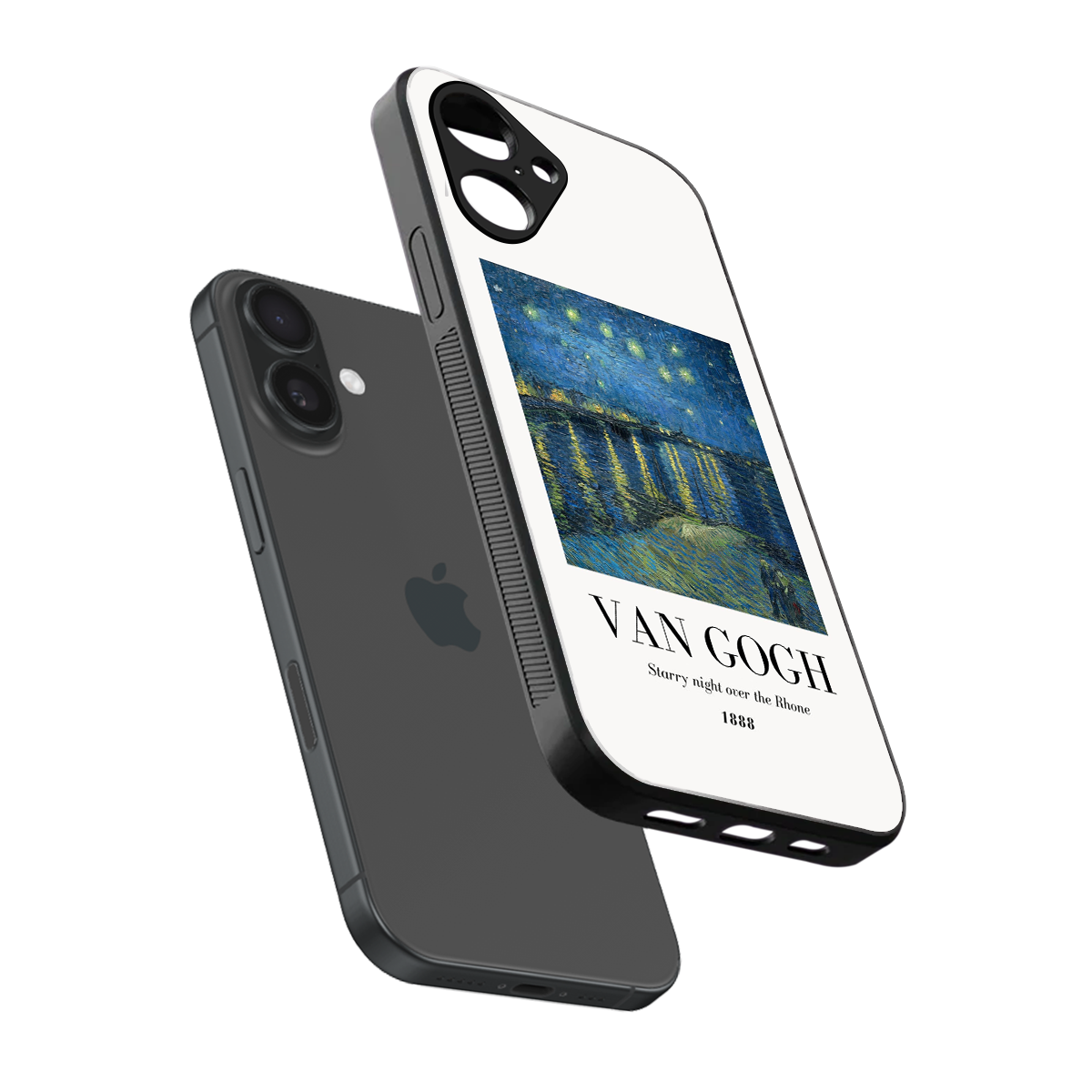 Van Gogh 1888 sleek iPhone 16 cover with tempered glass back and TPU edges
