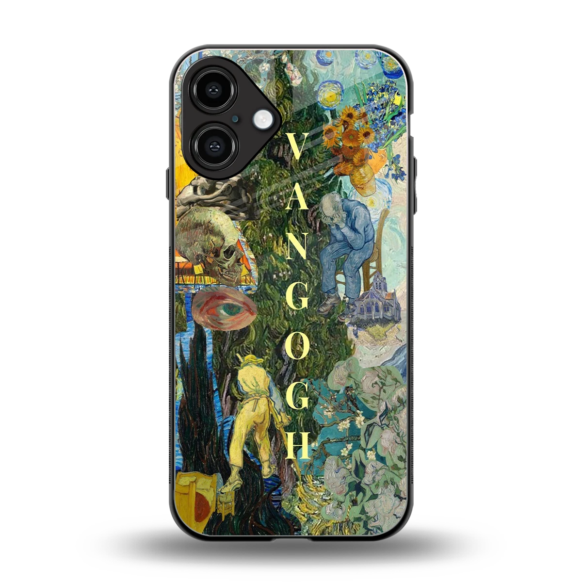Van Gogh Collage back phone cover | glass case for iphone 16 plus
