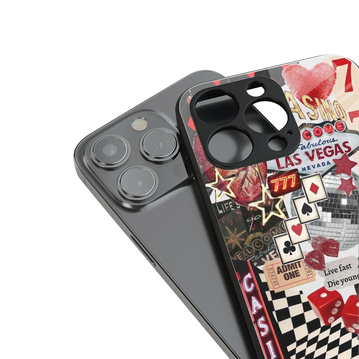 Vegas Vibes stylish phone case for iphone 15 pro | glossy glass and slim fit