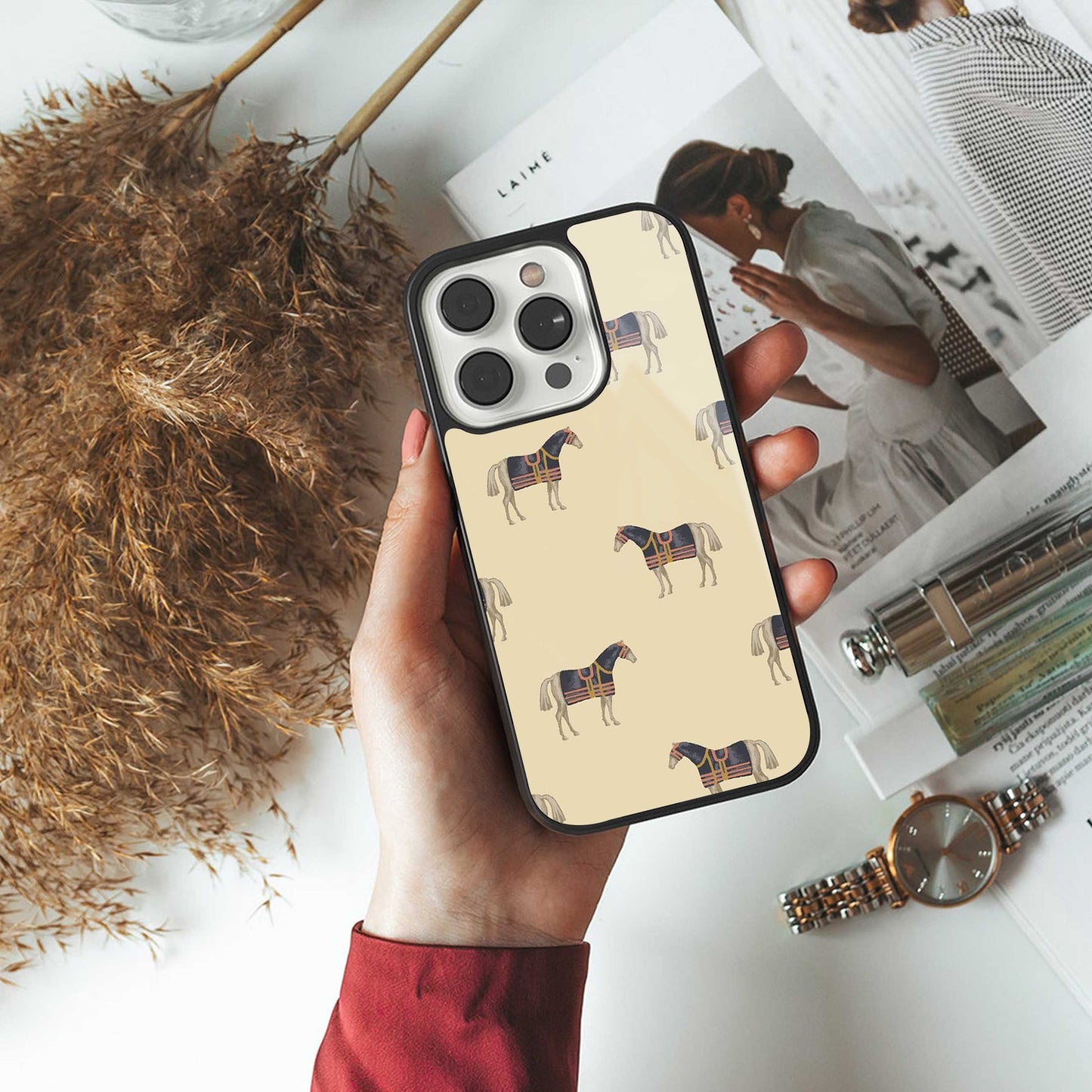 Vintage Rider TPU glass hybrid case for iPhone 16 | premium mobile back cover