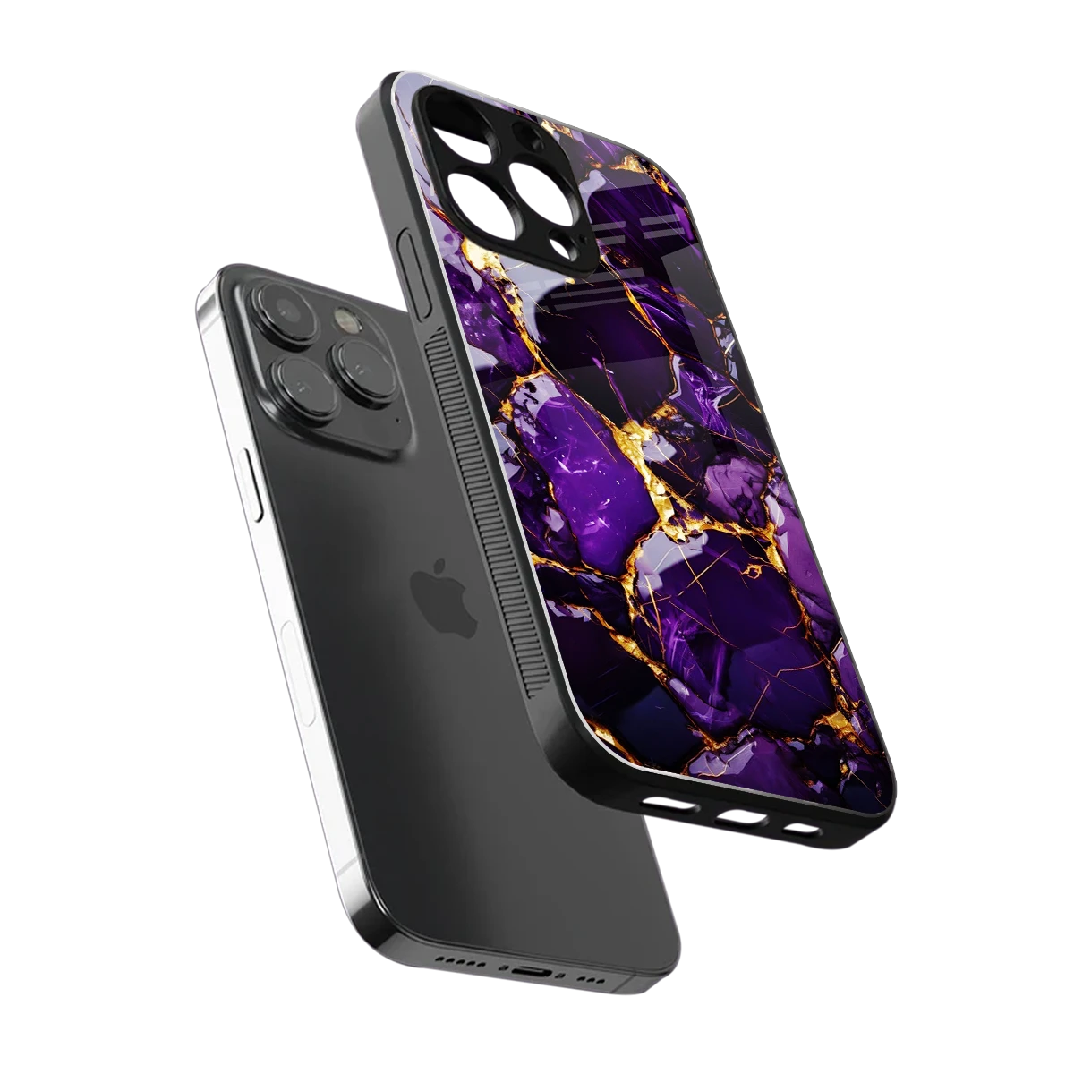 Violet Luxe sleek iphone 15 pro max cover with tempered glass back and TPU edges