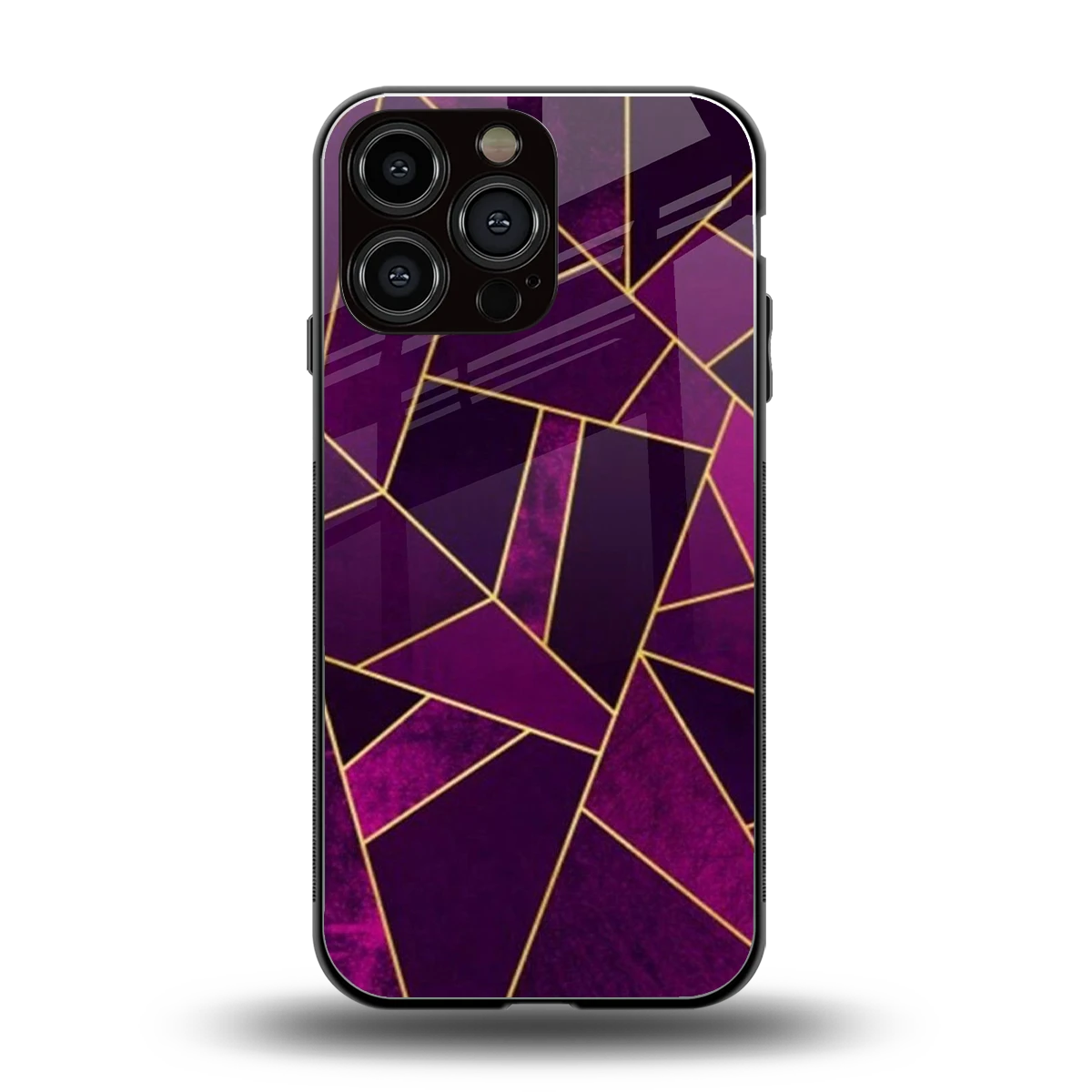 Violet Shards back phone cover | glass case for iphone 15 pro max