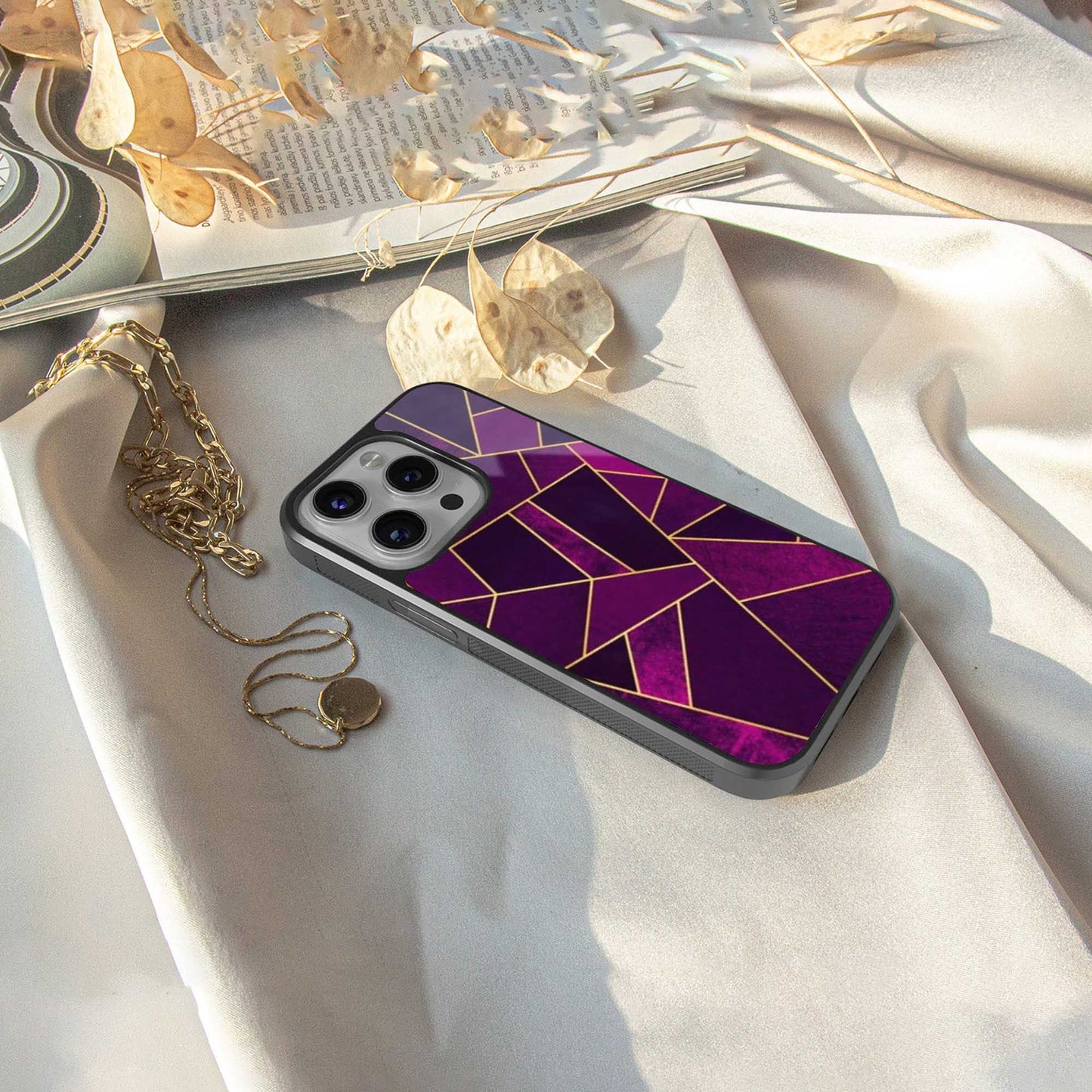 Violet Shards Phone Case for Iphone 16 | Glass Case