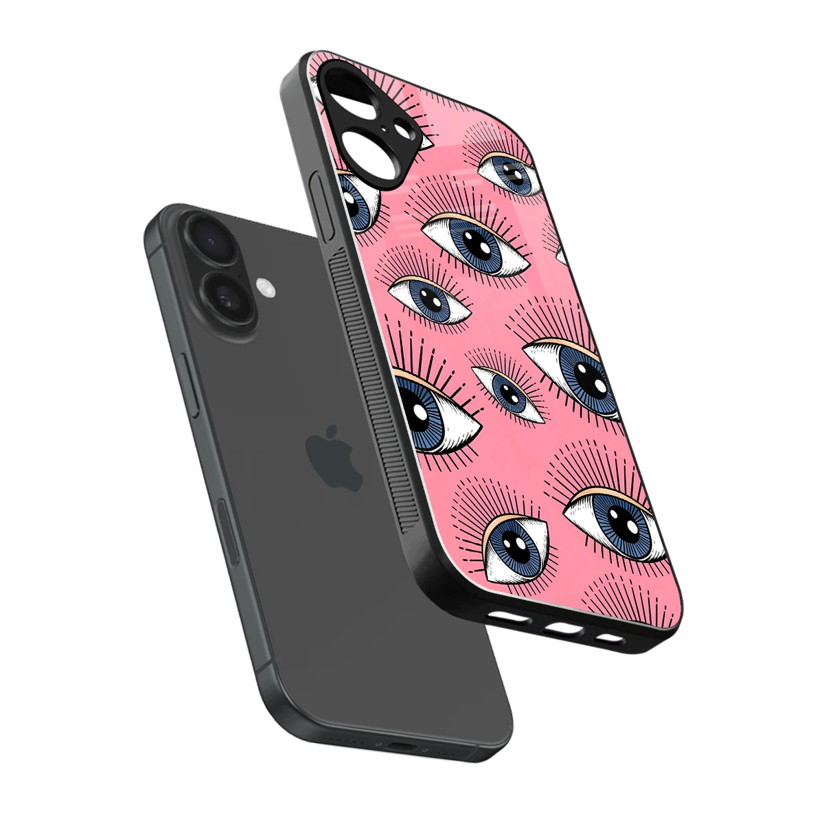 Watchful Soul sleek iphone 16 plus cover with tempered glass back and TPU edges