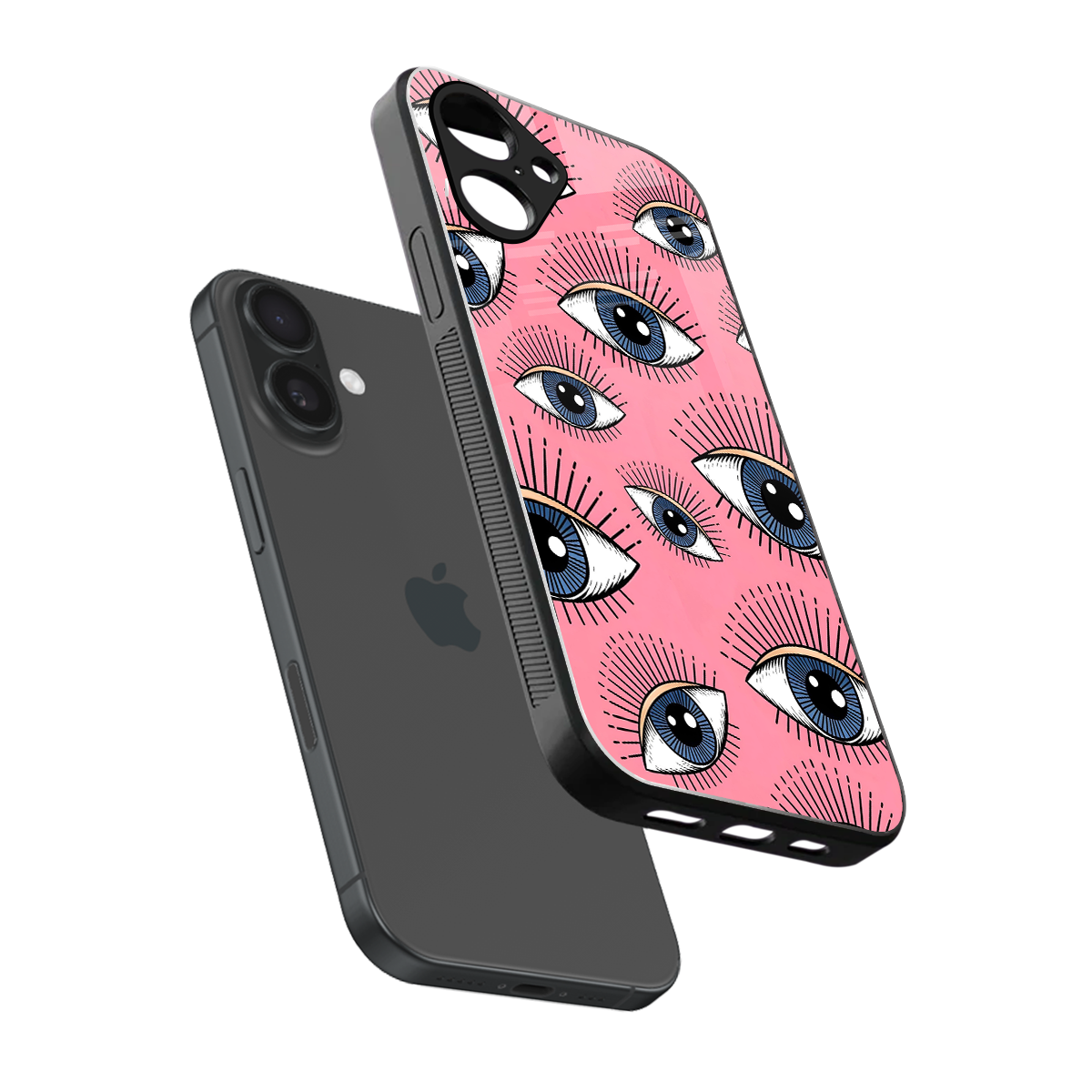 Watchful Soul sleek iPhone 16 cover with tempered glass back and TPU edges