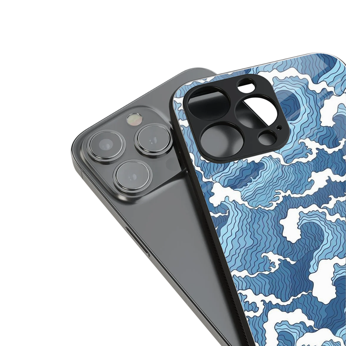 Waves Art Phone Case for Iphone 16 | Glass Case
