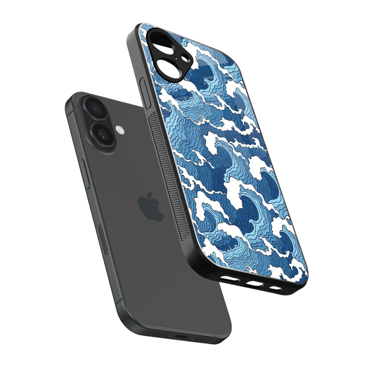 Waves Art Phone Case for Iphone 16 | Glass Case