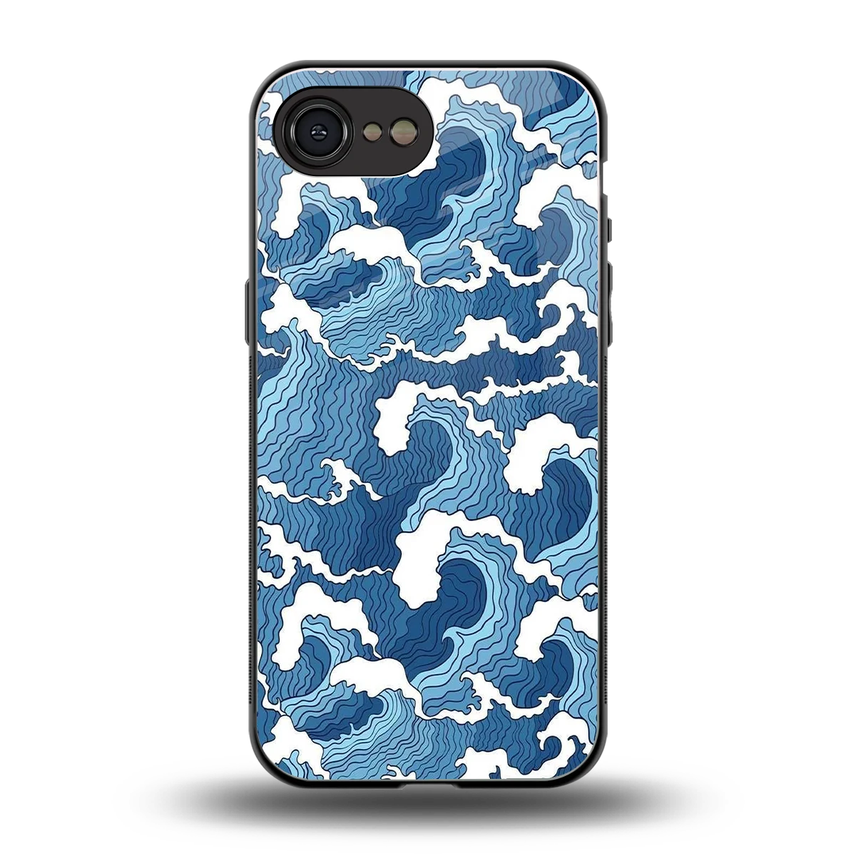 Waves Art back phone cover | glass case for iphone 16e