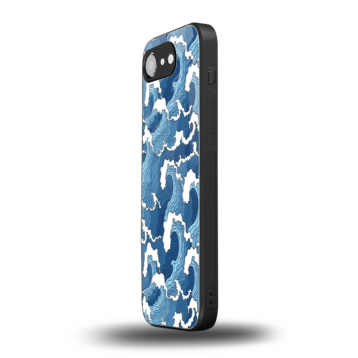 Waves Art iphone 16e mobile cover | shockproof glass phone case