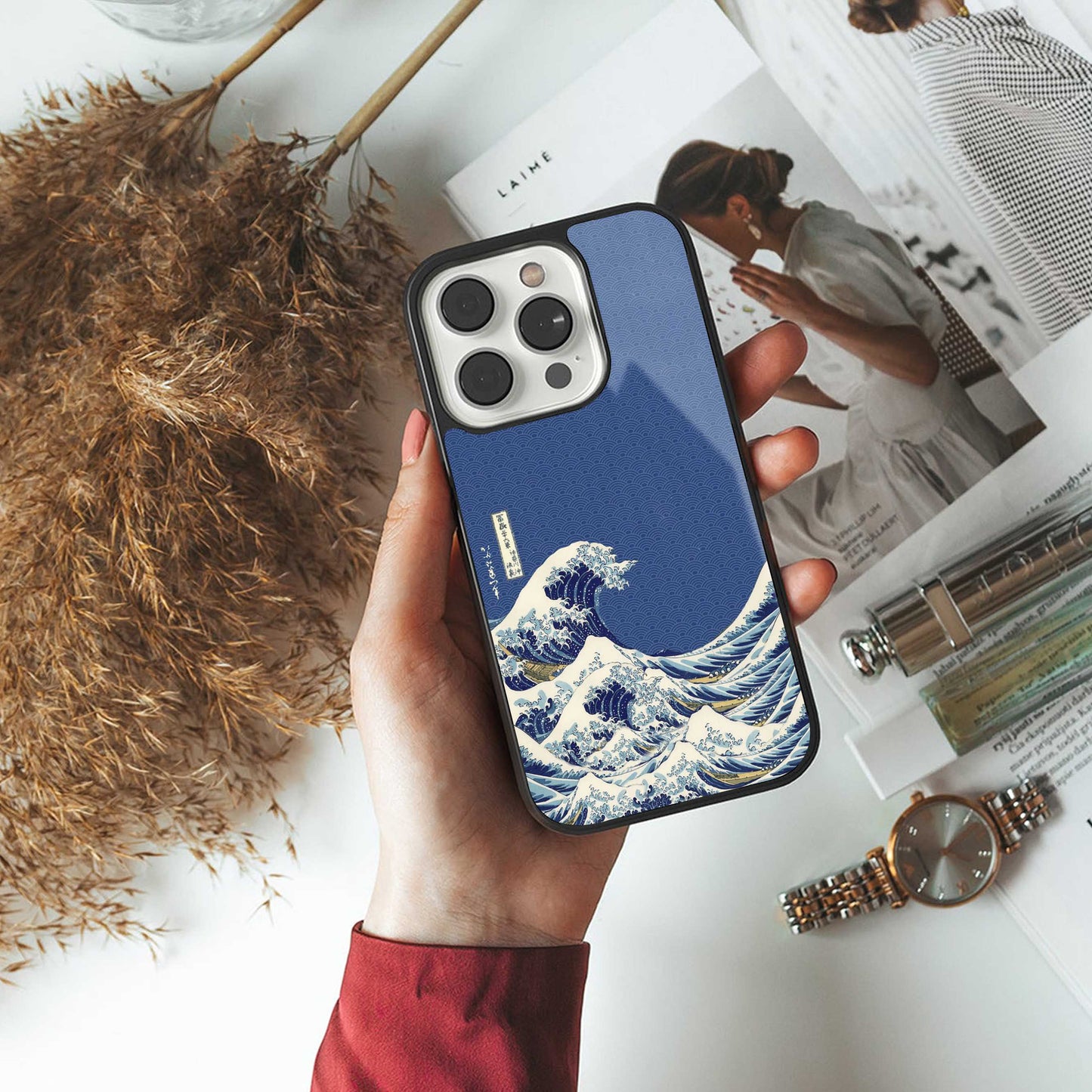 Waves Phone Case for Iphone 16 | Glass Case