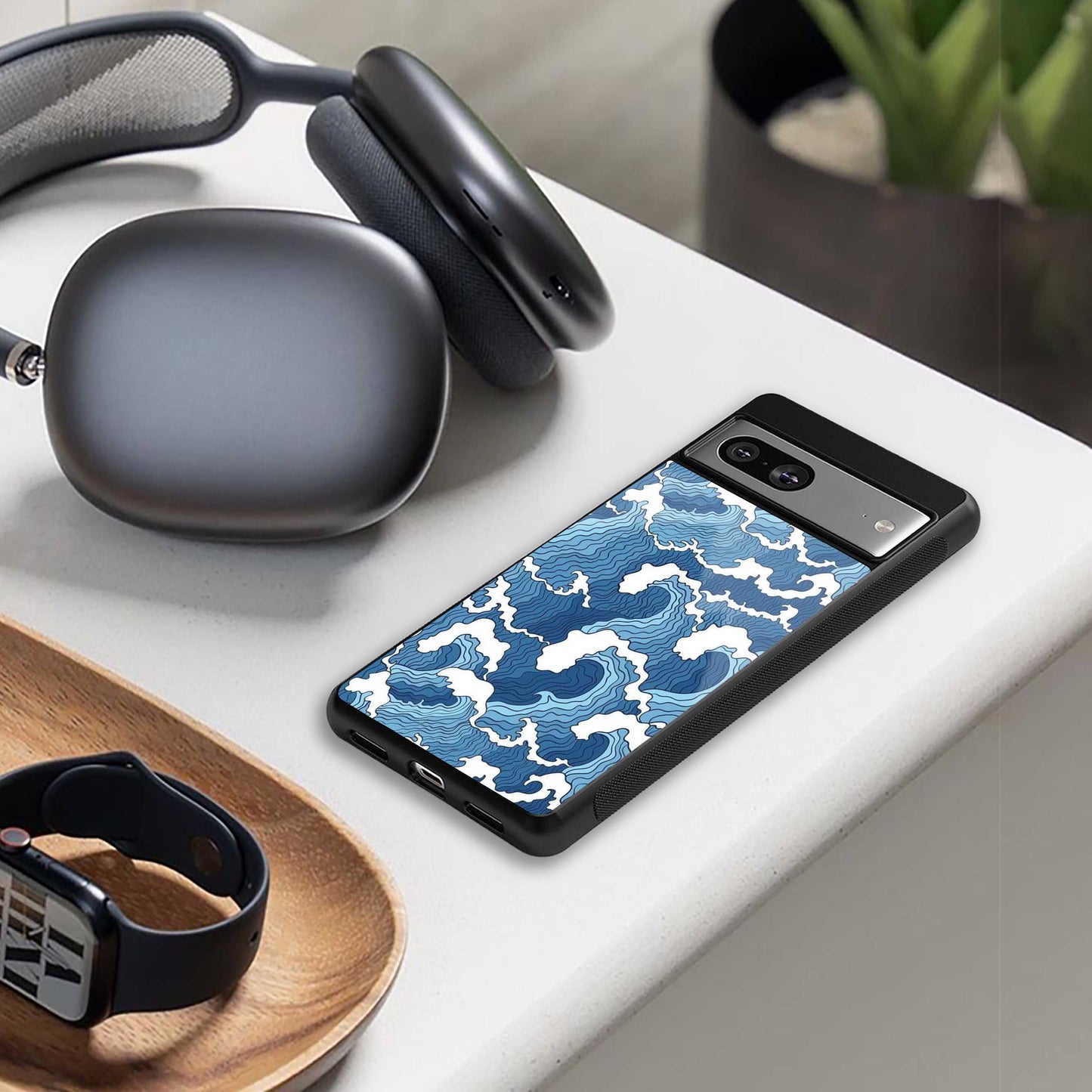 Waves Art Phone Case for Iphone 16 | Glass Case