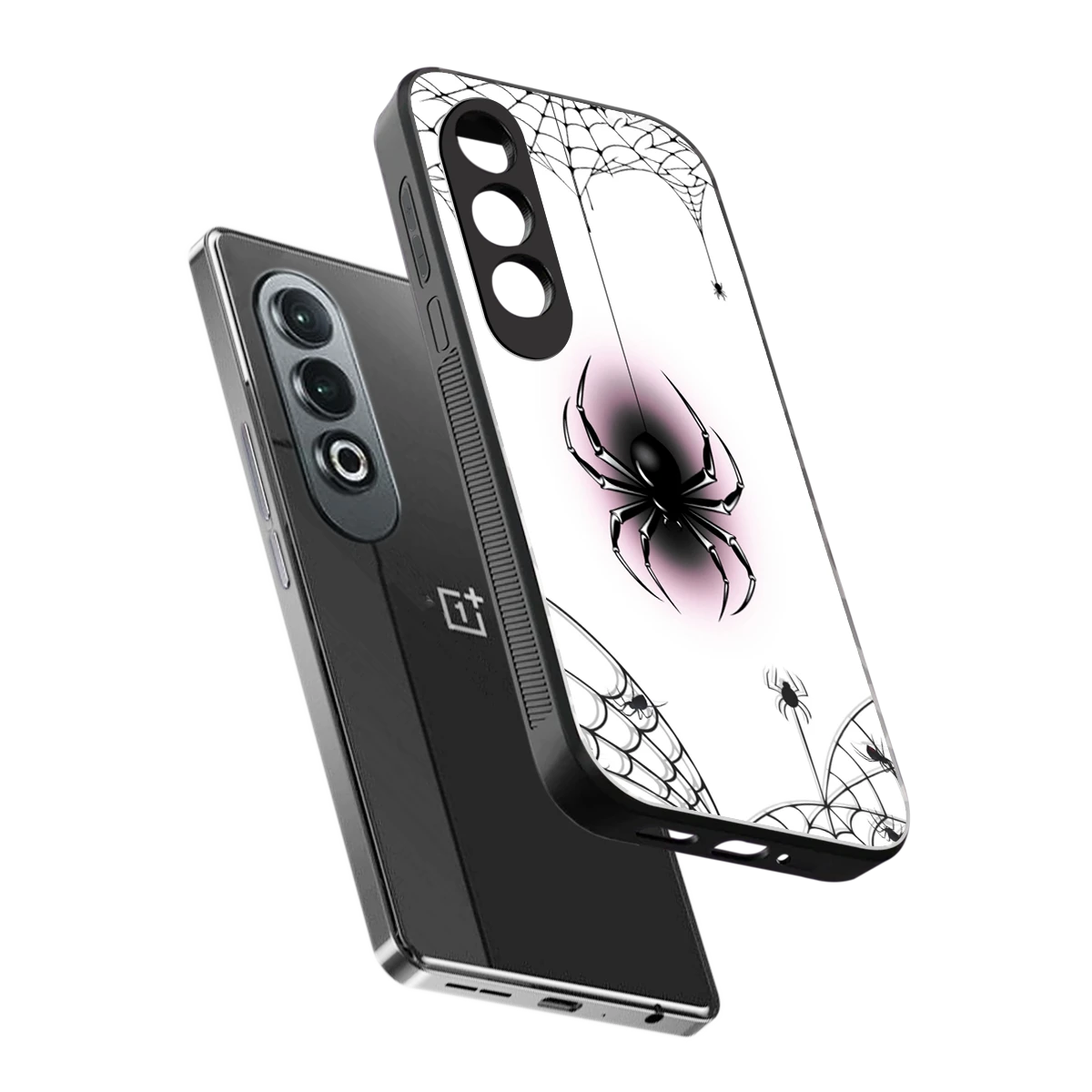 Webbed Wonder sleek oneplus nord ce 4 cover with tempered glass back and TPU edges