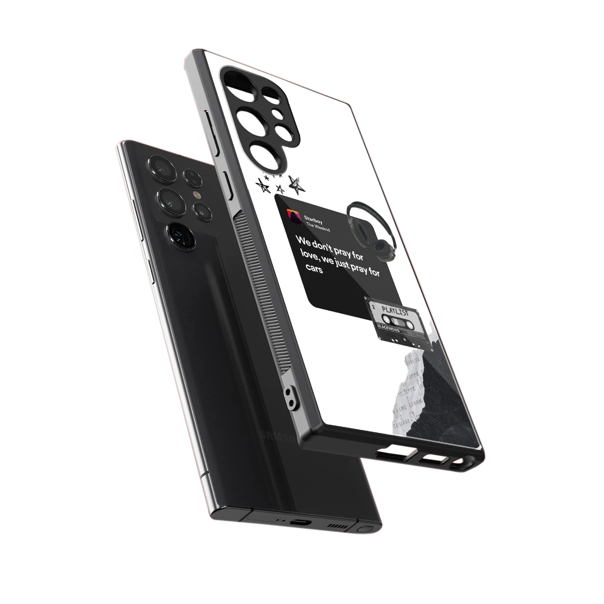 Weeknd Starboy sleek samsung galaxy s24 ultra cover with tempered glass back and TPU edges